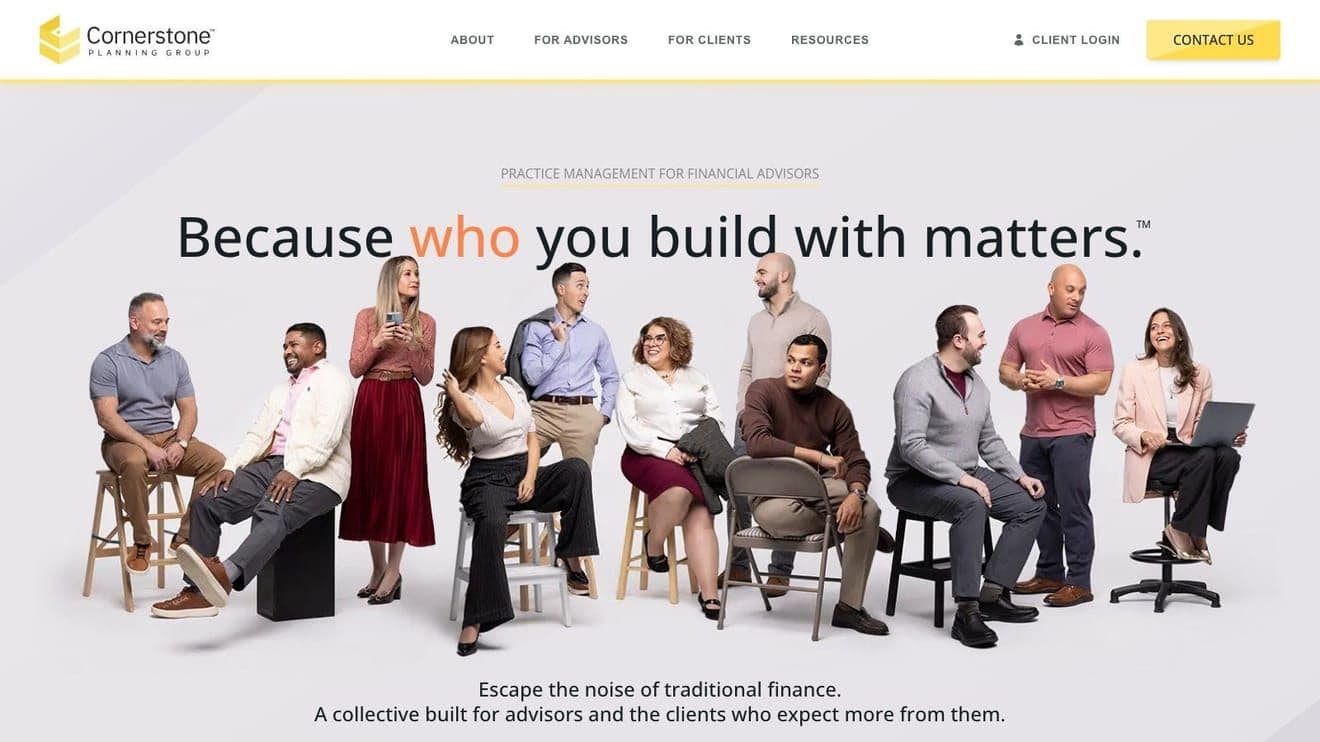 Cornerstone Planning Group homepage screenshot