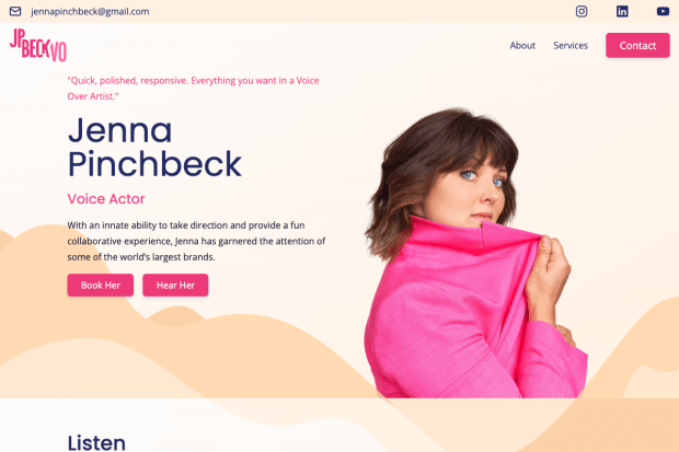 JennaPinchbeck.com screenshot